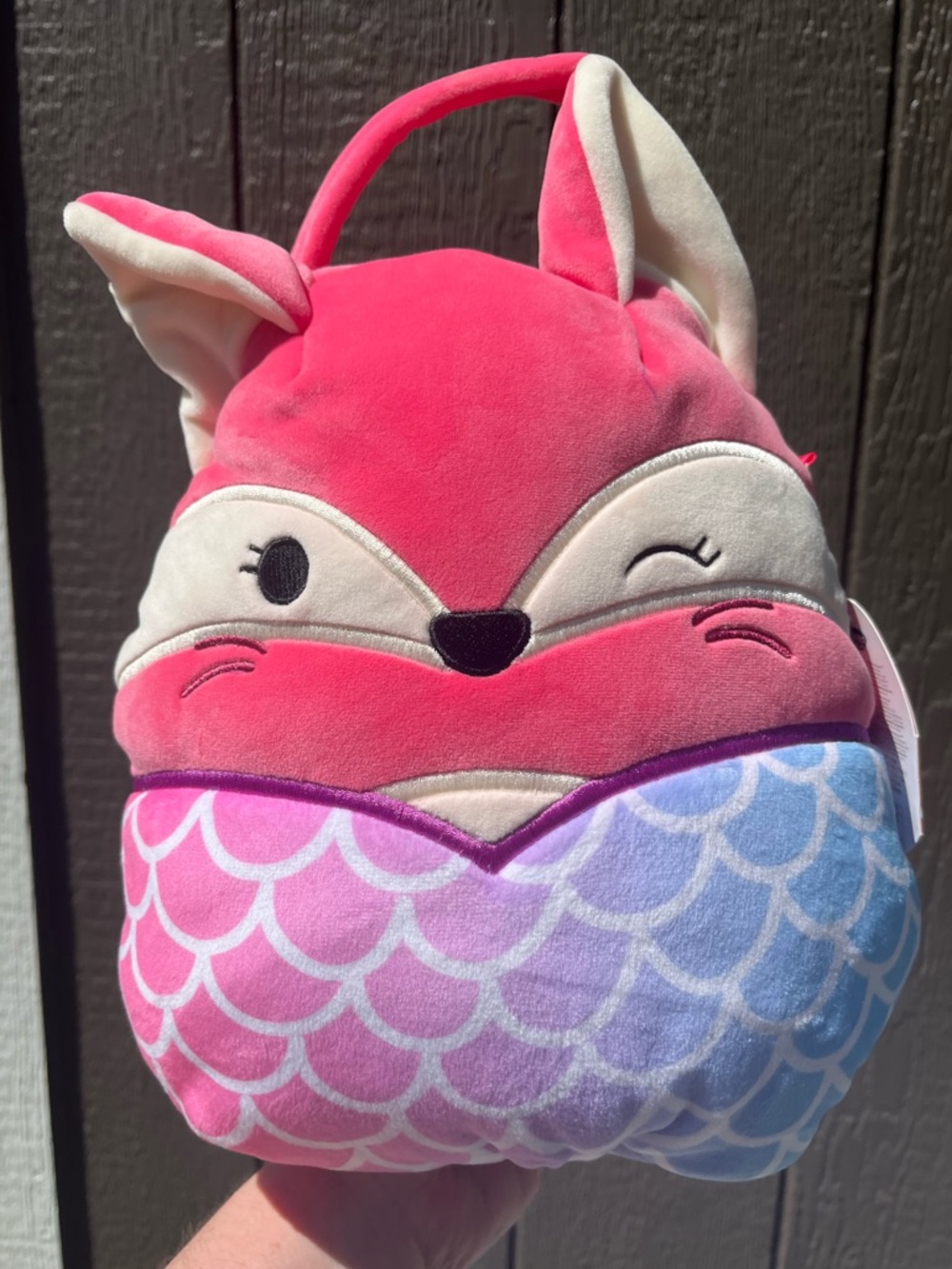 Squishmallow plush Fifi Halloween treat Pail Mermaid Fox backpack bag with tags